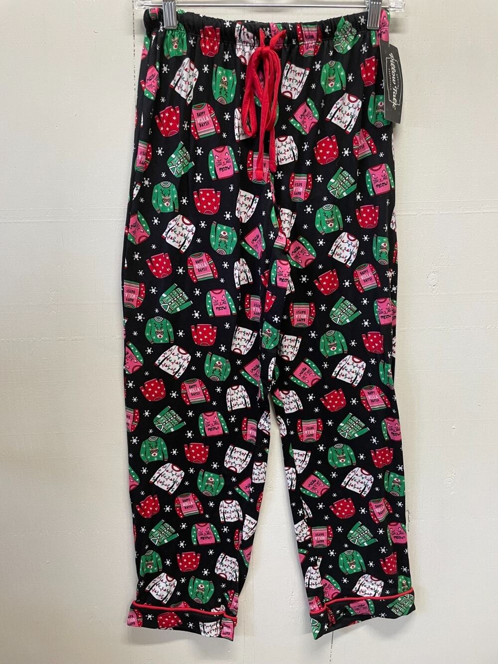 Pillow Talk Women's Pajama Pants Christmas Holiday Sweater Print Size Small NWT